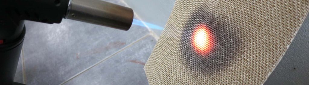 Test certificado de tejidos ignífugos - DecoratelESPAÑA